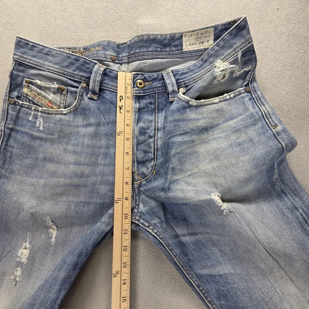 Diesel Jeans Mens 31x32 Blue Larkee-T Regular Tapered Button Fly Thunder 0075N